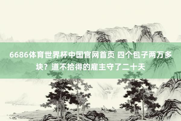 6686体育世界杯中国官网首页 四个包子两万多块？道不拾得的雇主守了二十天