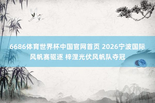 6686体育世界杯中国官网首页 2026宁波国际风帆赛驱逐 梓涅光伏风帆队夺冠