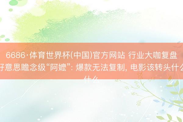 6686·体育世界杯(中国)官方网站 行业大咖复盘好意思瞻念级“阿嬷”: 爆款无法复制， 电影该转头什么