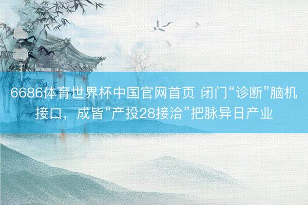 6686体育世界杯中国官网首页 闭门“诊断”脑机接口，成皆“产投28接洽”把脉异日产业