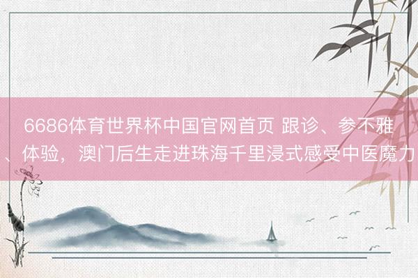 6686体育世界杯中国官网首页 跟诊、参不雅、体验，澳门后生走进珠海千里浸式感受中医魔力